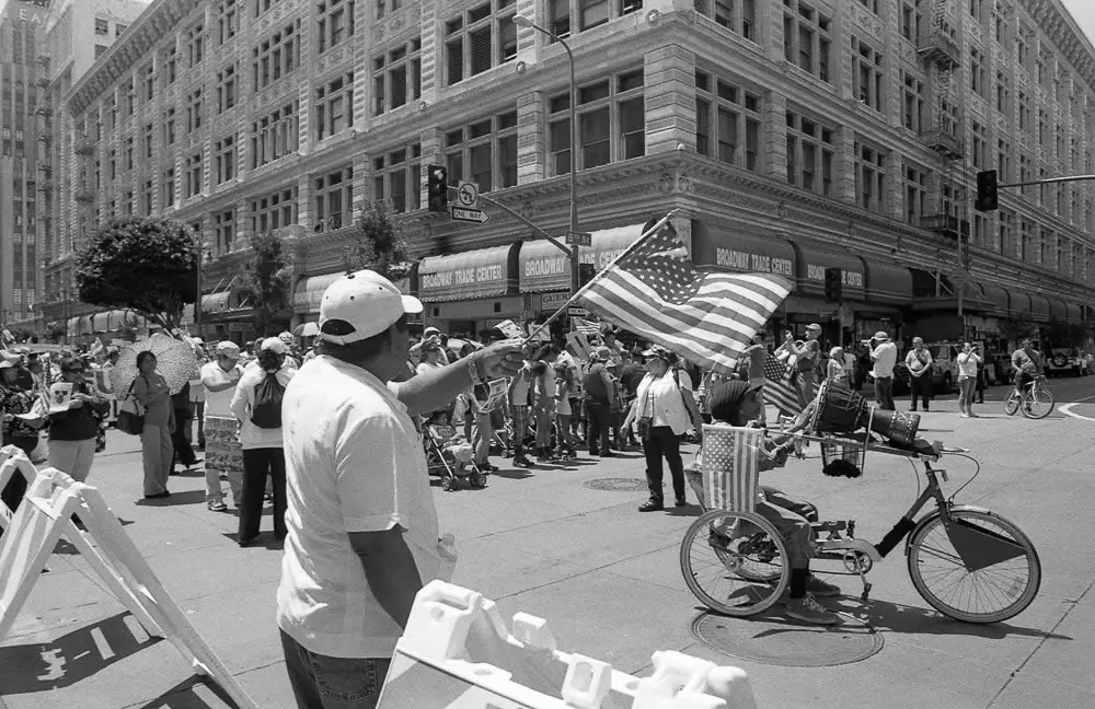 May Day Rally in DTLA | Arista Premium 400 ISO + Olympus OM 1