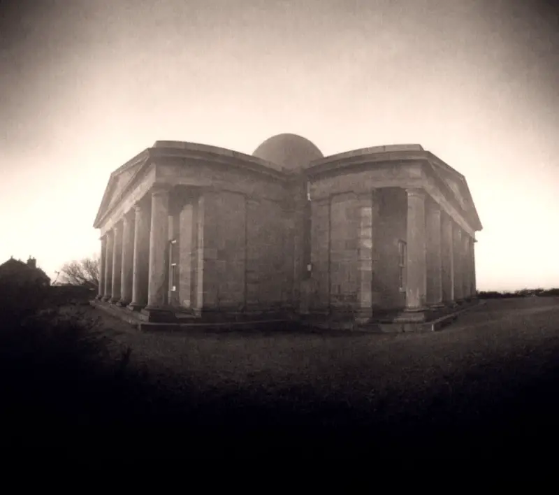City Observatory Edinburgh from south east - Cylindrical pinhole camera, 20x16 paper negative