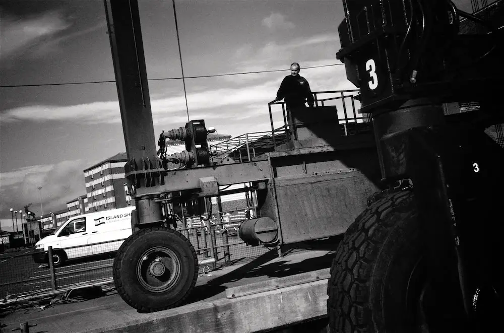 Harbour Master: Olympus 35RC on Ilford FP4 pushed to 200ASA with Yellow Filter