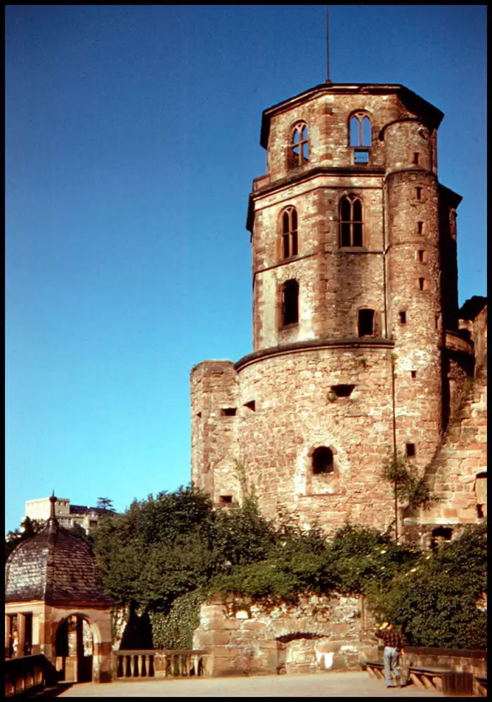 Restored Ektachrome 64, Heidelberg Castle, Germany, 1957