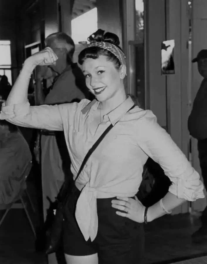 Rosie the Riveter, iconic woman defense plant worker, 7/14, Tri-X in HC110 Dilution H