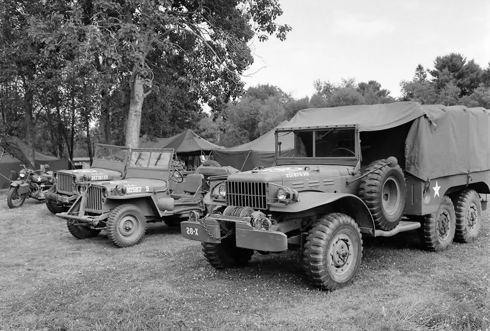 Restored American World War II vehicles, 7/14, HP5 (120) in HC110 Dilution H
