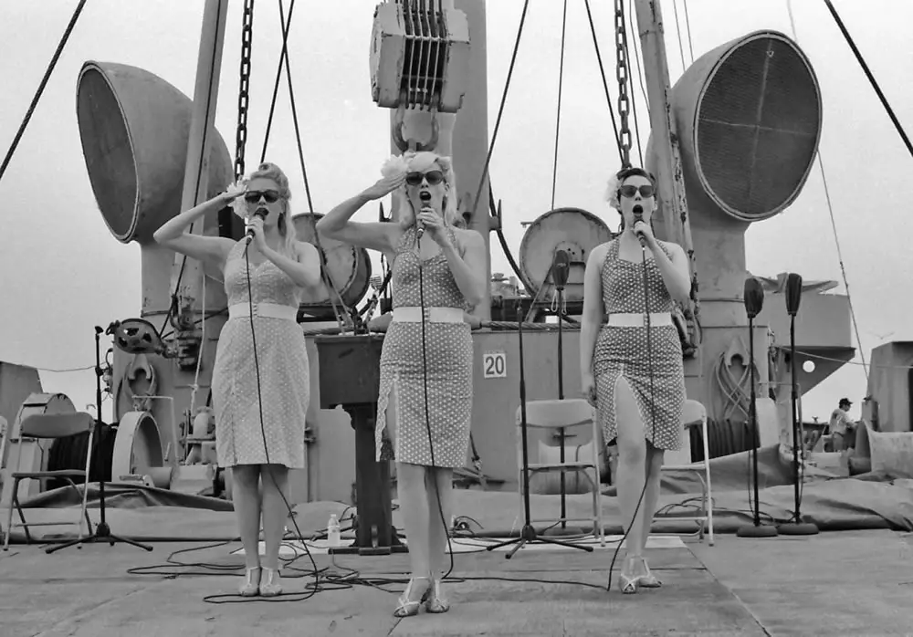 1940s singers on Liberty Ship John W. Brown, 5/15, Ilford HP5 in HC110 Dilution H