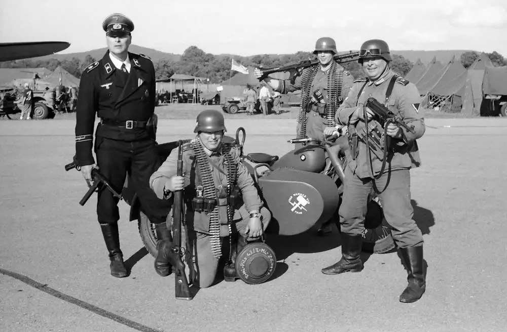 German troops with BMW motorcycle, 6/15, HP5 in HC110 Dilution H