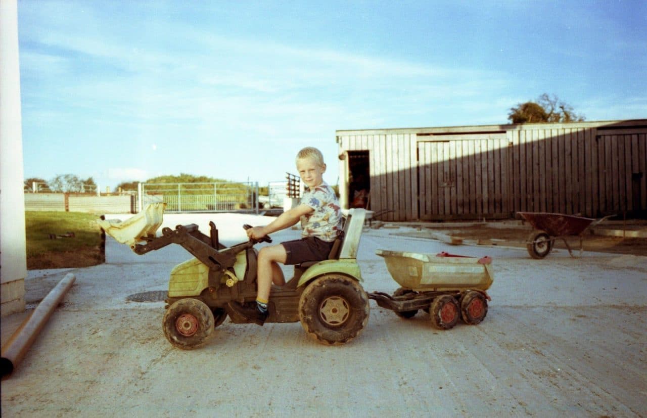 My nephew and his tractor in Wales. Out of date Jessops C41 film.