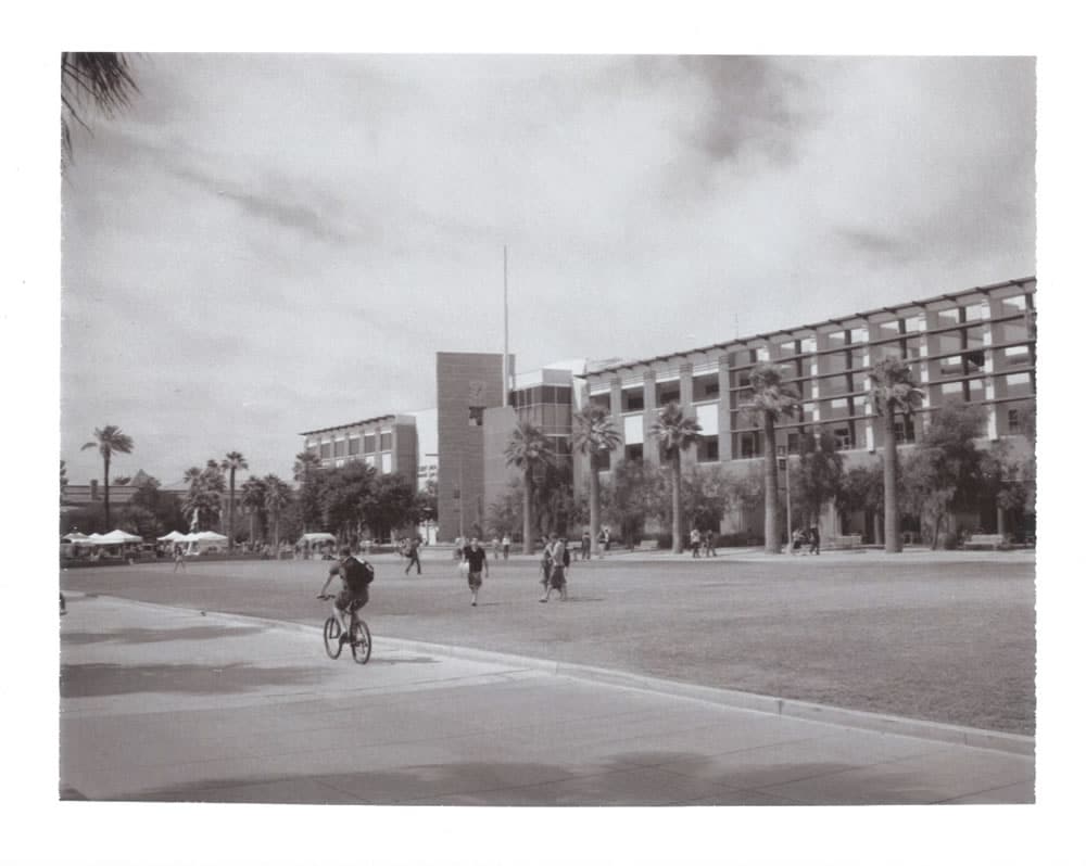 Students on the way to class, Polaroid Automatic 100 Land Camera, Type 667 Packfilm