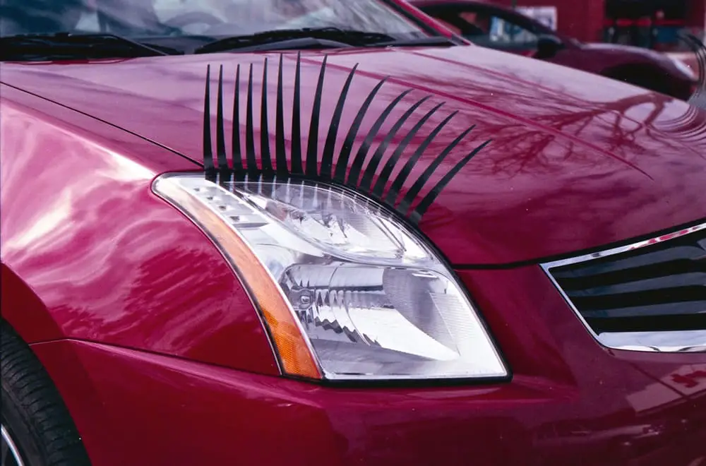 Eyelashes on car