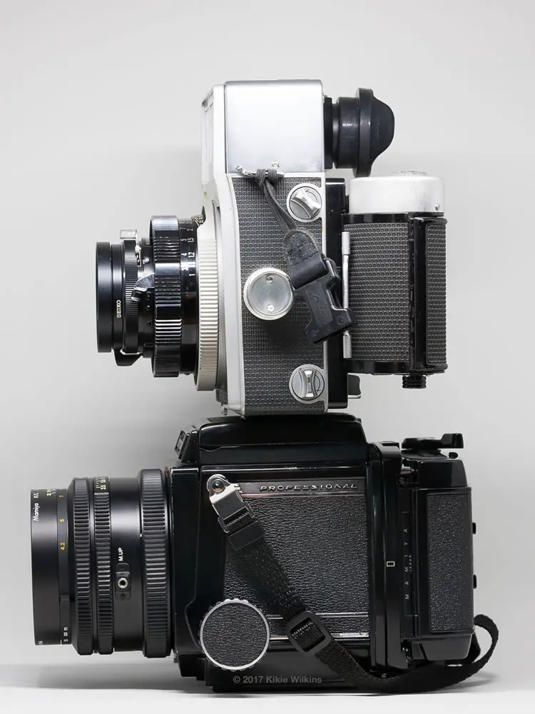 Side view of Mamiya RB67 and Super 23