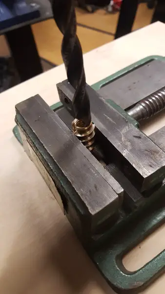 Building a semi-automatic film processor - drilling the threaded inserts
