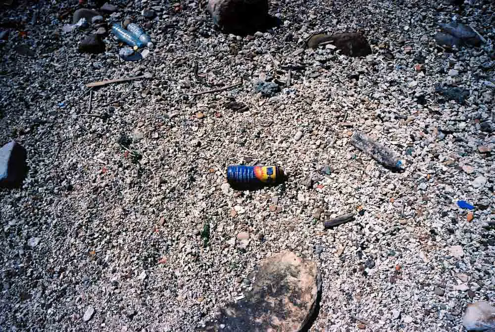 Don't leave your sh1t at the beach - Shot on Kodak Ektar 100 at EI 100. Color negative film in 35mm format. Over processed one stop.