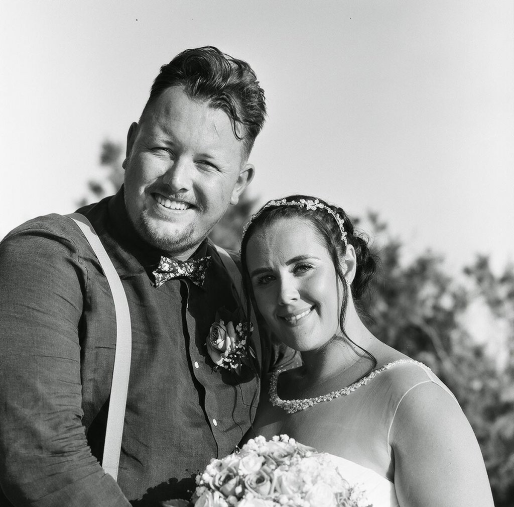 The happy couple - Aidan and Becca's wedding - Rollei RPX 100 - Ted Smith