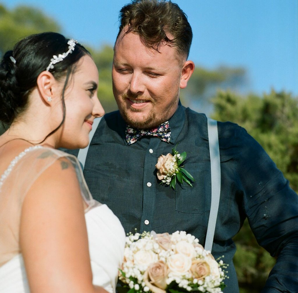 The happy couple - Aidan and Becca's wedding - Kodak Portra 400 - Ted Smith