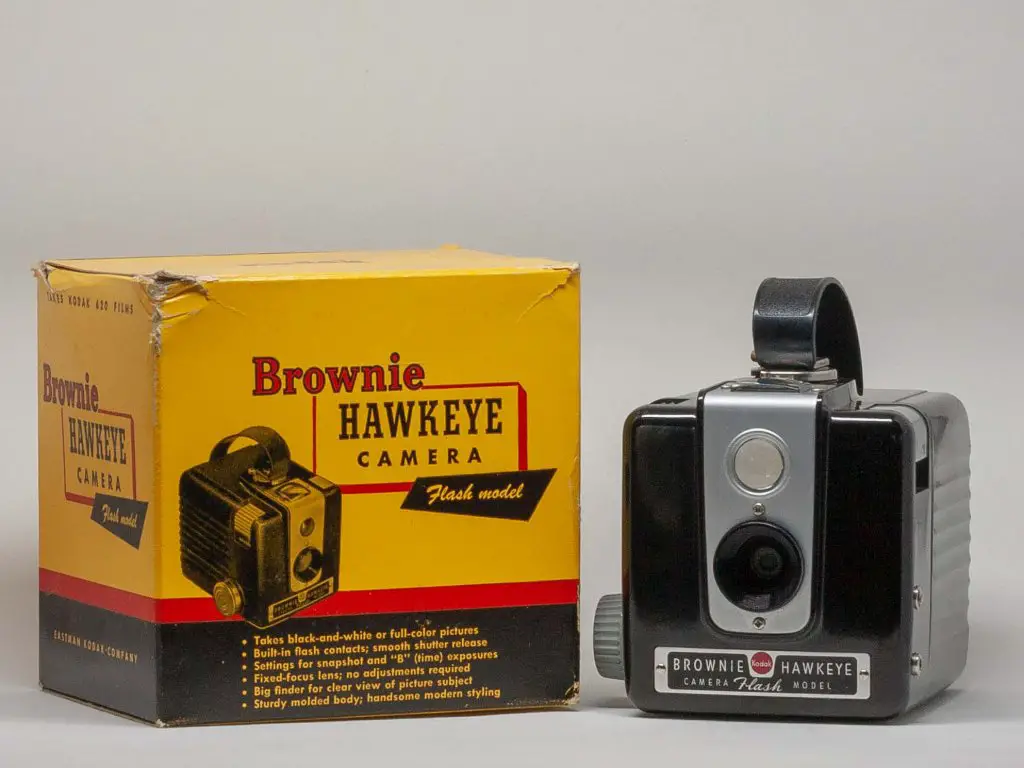 Kodak Brownie Hawkeye Flash Model with packaging