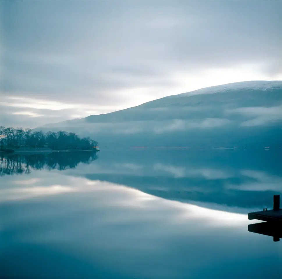 Loch Lomond; For a one-minute exposure on film, Kodak Ektar 100 retains its sensitivity, contrast and colour well.