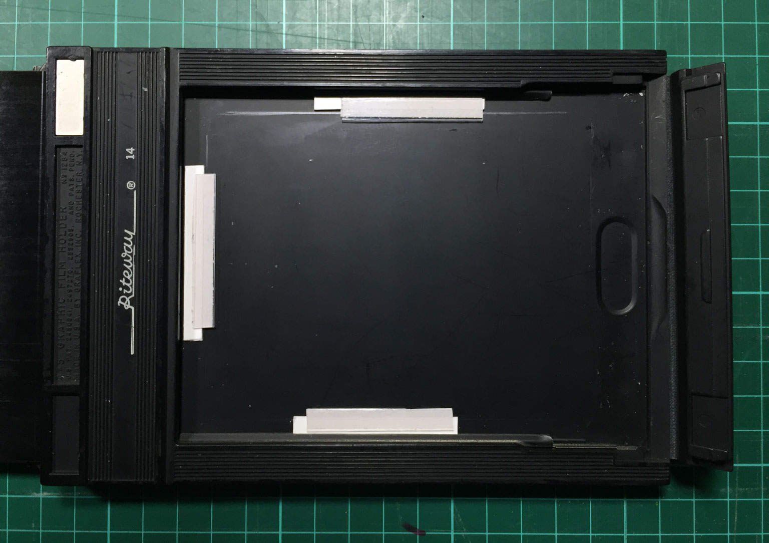 5 x 4 film holder modified for Instax Wide film