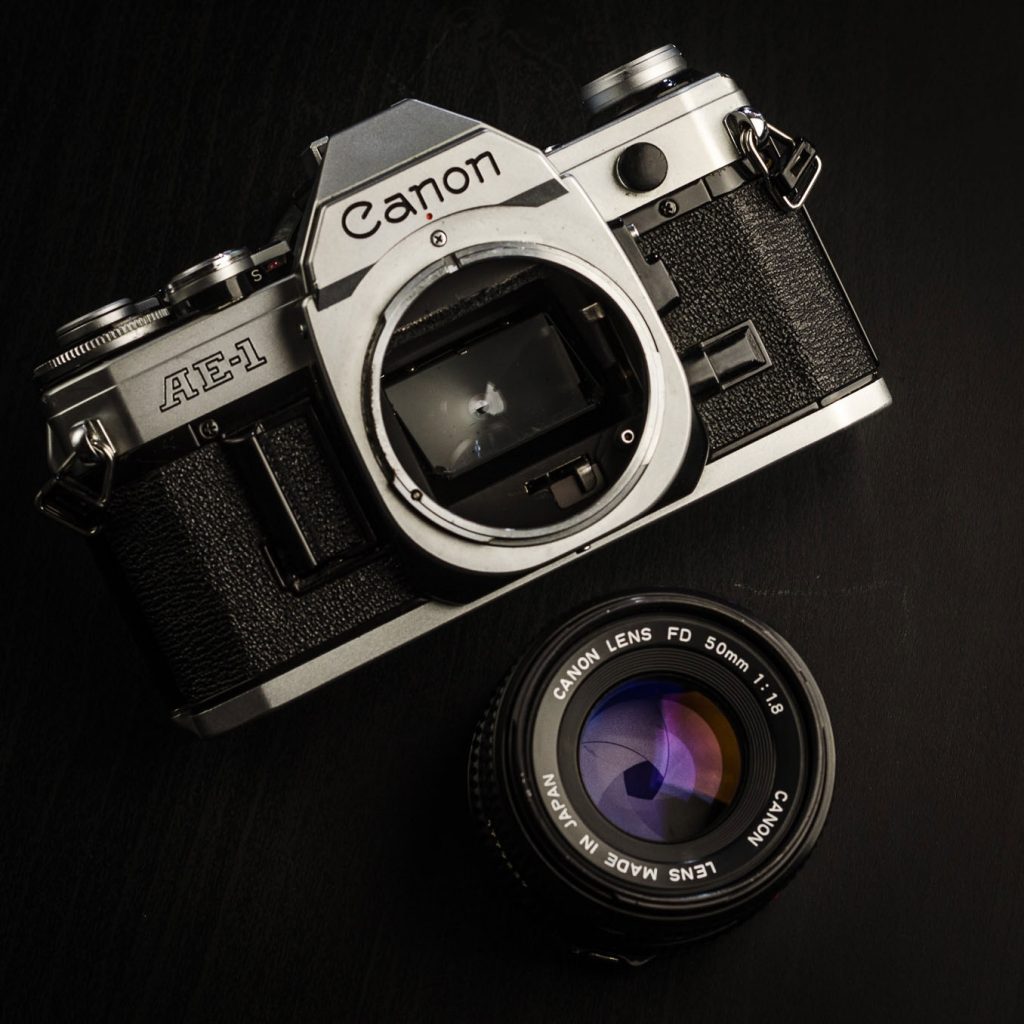 Canon AE-1 and 50mm f/1.8 lens