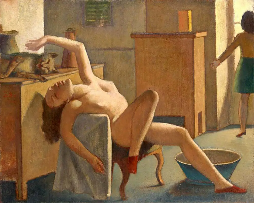 Bathus Nude with cat