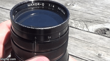 Preset aperture to f/32 - Nikon Nikkor-Q 25CM f/4 for Bronica S2/S2A