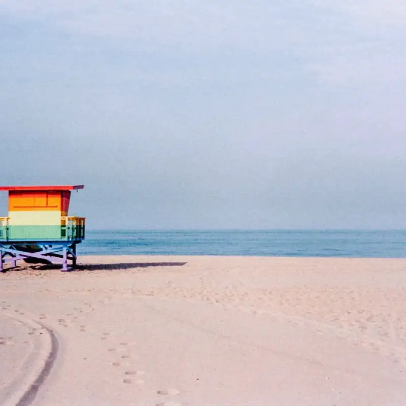 Rainbow Lifeguard Tower, Venice, California. Leica M3, Kodak Portra 160