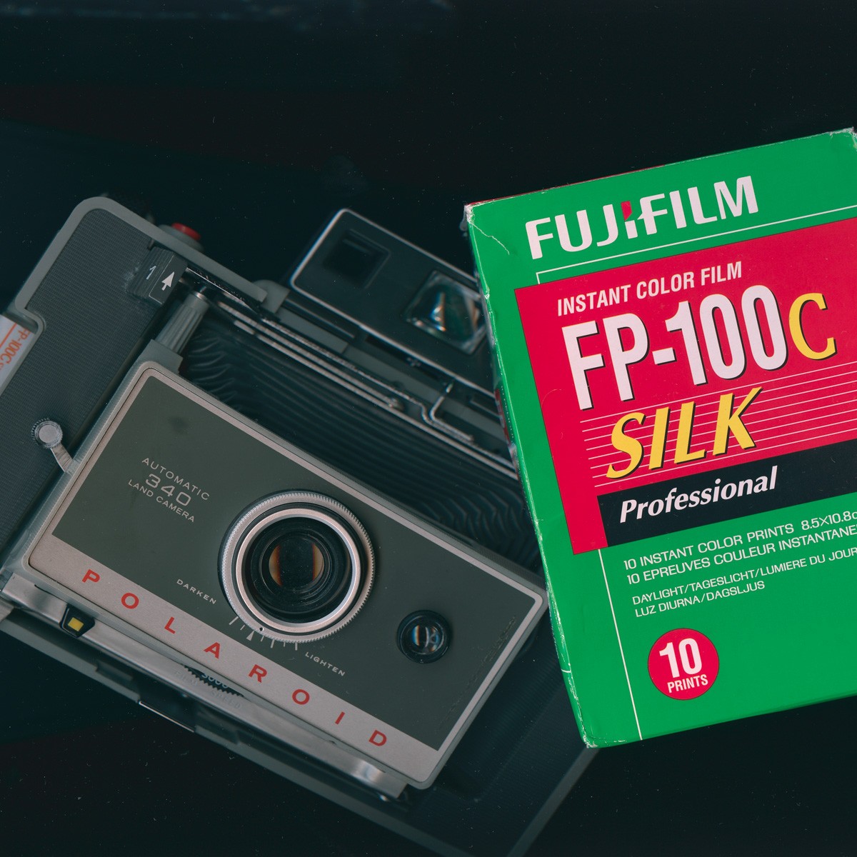 Polaroid 340 Land Camera and Fujifilm FP-100C
