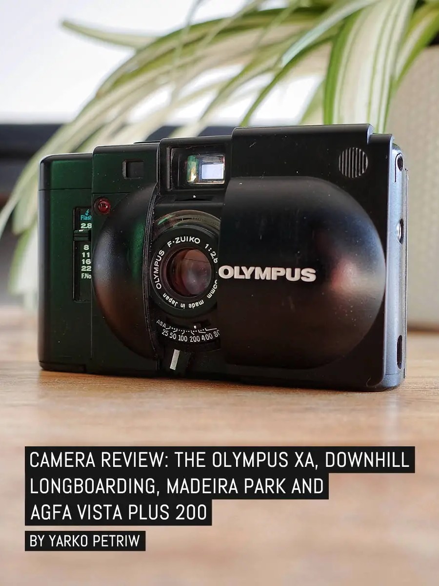 Camera Review: The Olympus XA, Downhill Longboard, Madeira Park and Agfa Vista Plus 200 v2