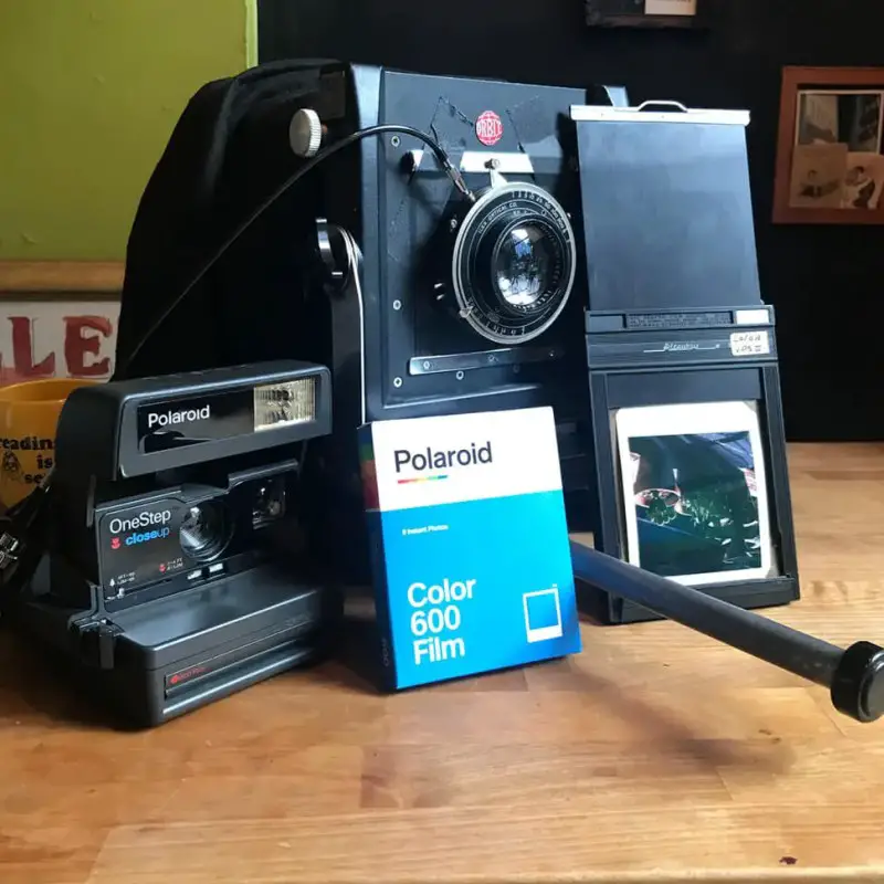 Burke & James Orbit 4x5 camera, Ilex Paragon Anastigmat f:4.5 EF 7 1:2” lens and Polaroid OneStep CloseUp, Nathan Acevedo