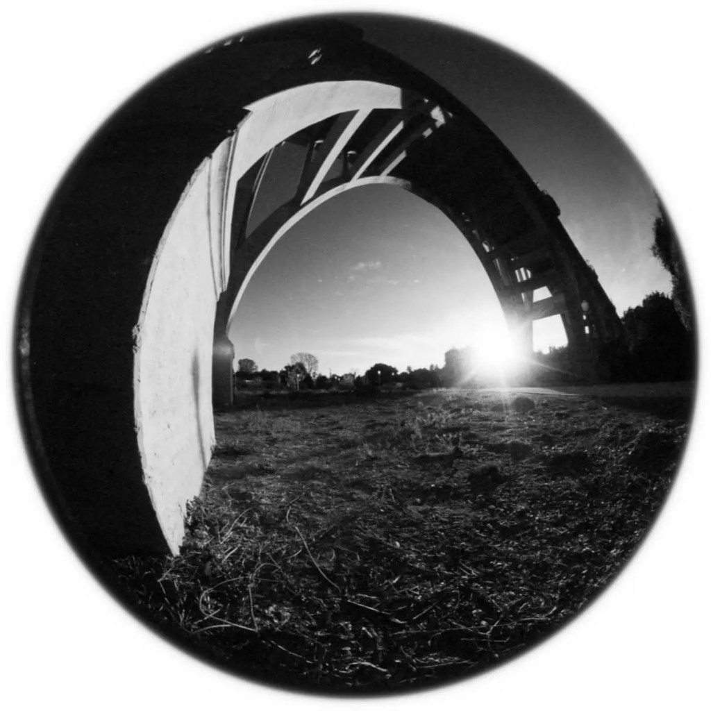 5 Perfectly Circular Fisheye Frames… On ILFORD FP4 PLUS (35mm Format / EI 125 / Minolta XD-11 + Minolta MC FishEye Rokkor-X 7.5mm f/4) - by Ryan Steven Green