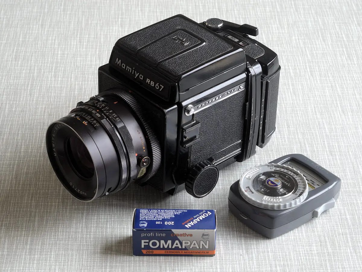 Fomapan 200 Creative, my Lunasix light meter, Mamiya RB67 and Mamiya Sekor C 90mm f:3.8 lens, Martti Korhonen