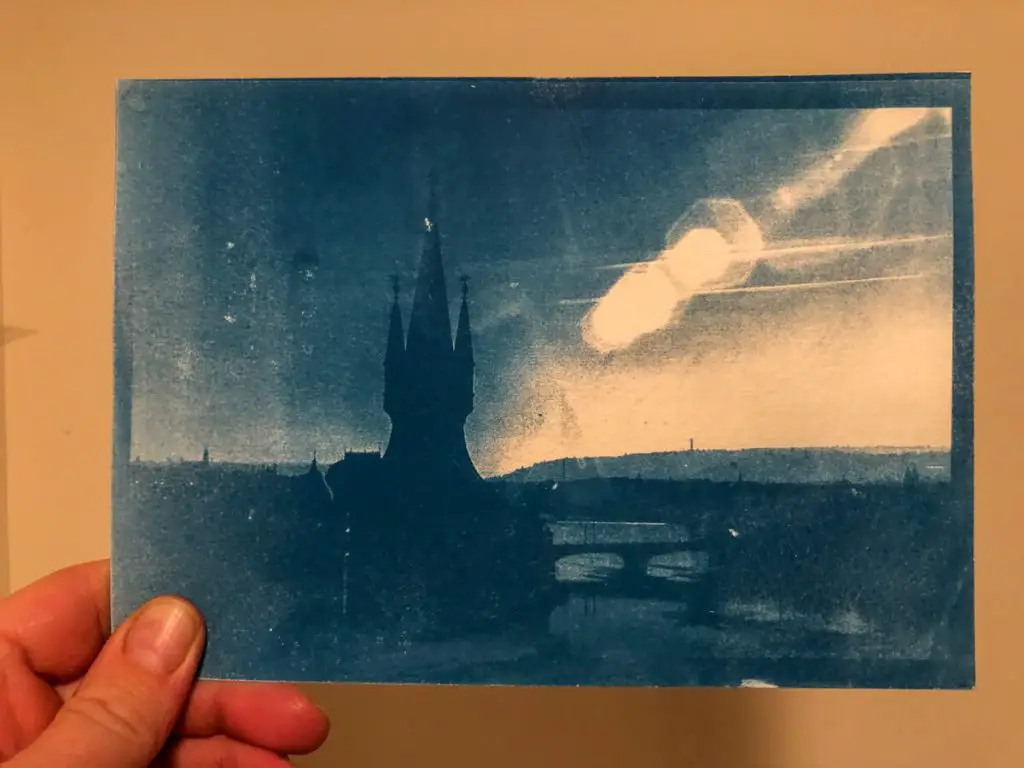 Prague Skyline - Cyanotype