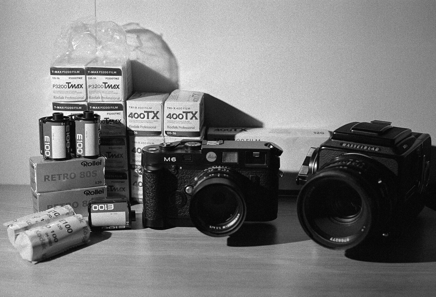 My gear choices: Leica M6 with its Summilux-M 50mm f/1.4 ASPH and my Hasselblad 500CXi with its Carl Zeiss 80mm f/2.8 Planar