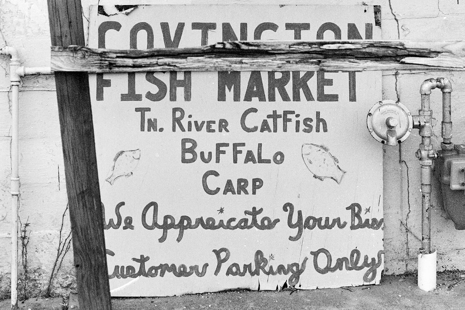 Fish Market Sign - Covington, Tennessee - John Woodhams - Minolta X370 and Kodak BN400CN Expired on EI200