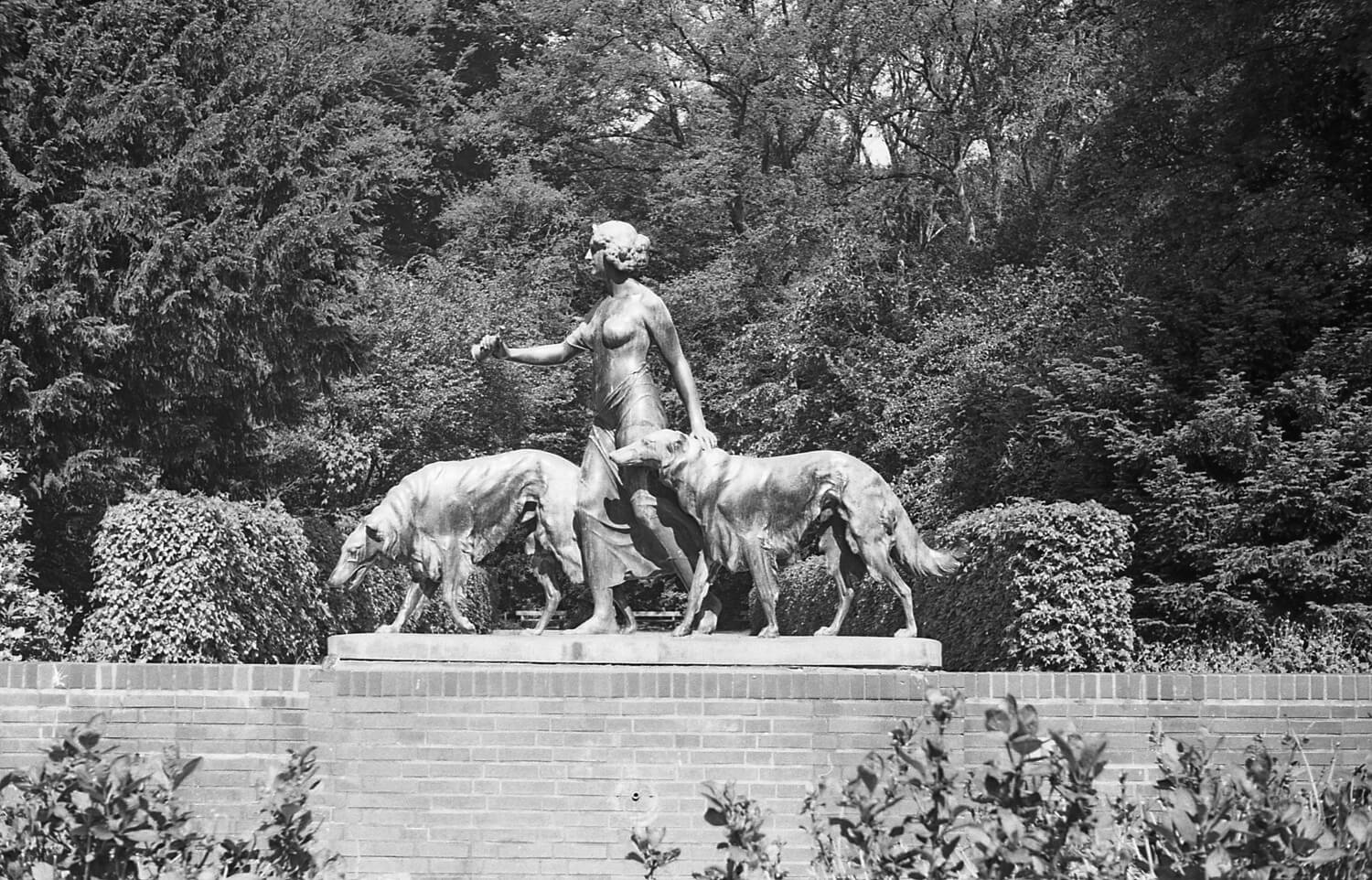A statue of Diana the Huntress. Stadtpark, Hamburg. 50mm f2.8 Beroflex. f6.7, 1/125s
