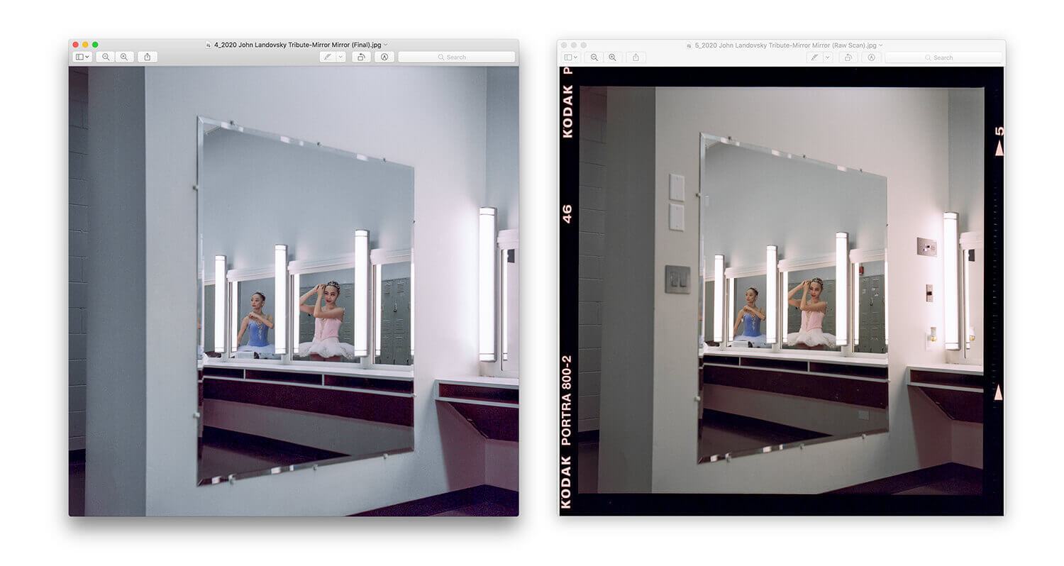 “Mirror Mirror” final version (left) vs scan (right)