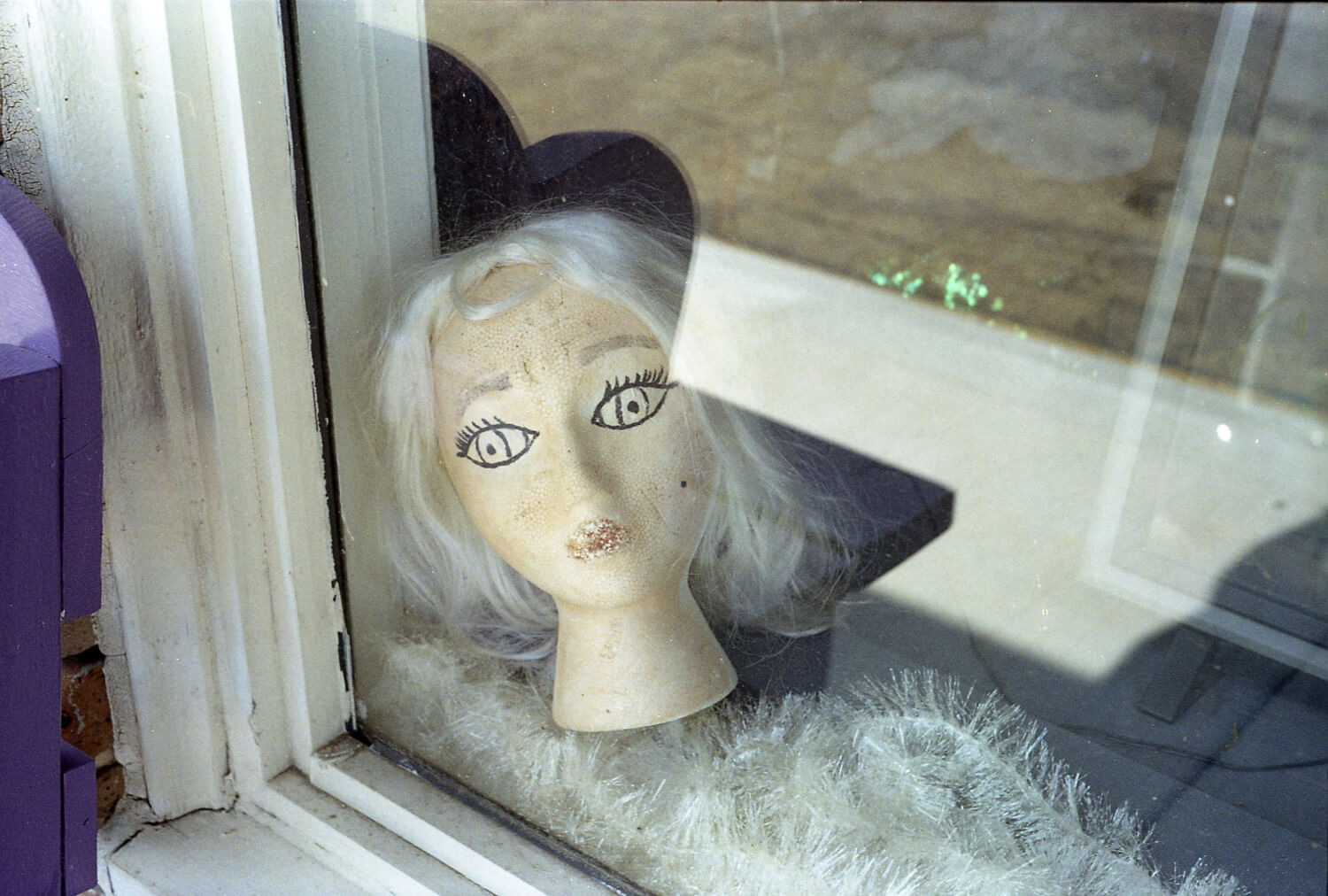 Spotted in a hair salon window in Saltillo, Mississippi.  It made me chuckle, so "SNAP!". - Olympus Ace + Kodak Pro Image 100