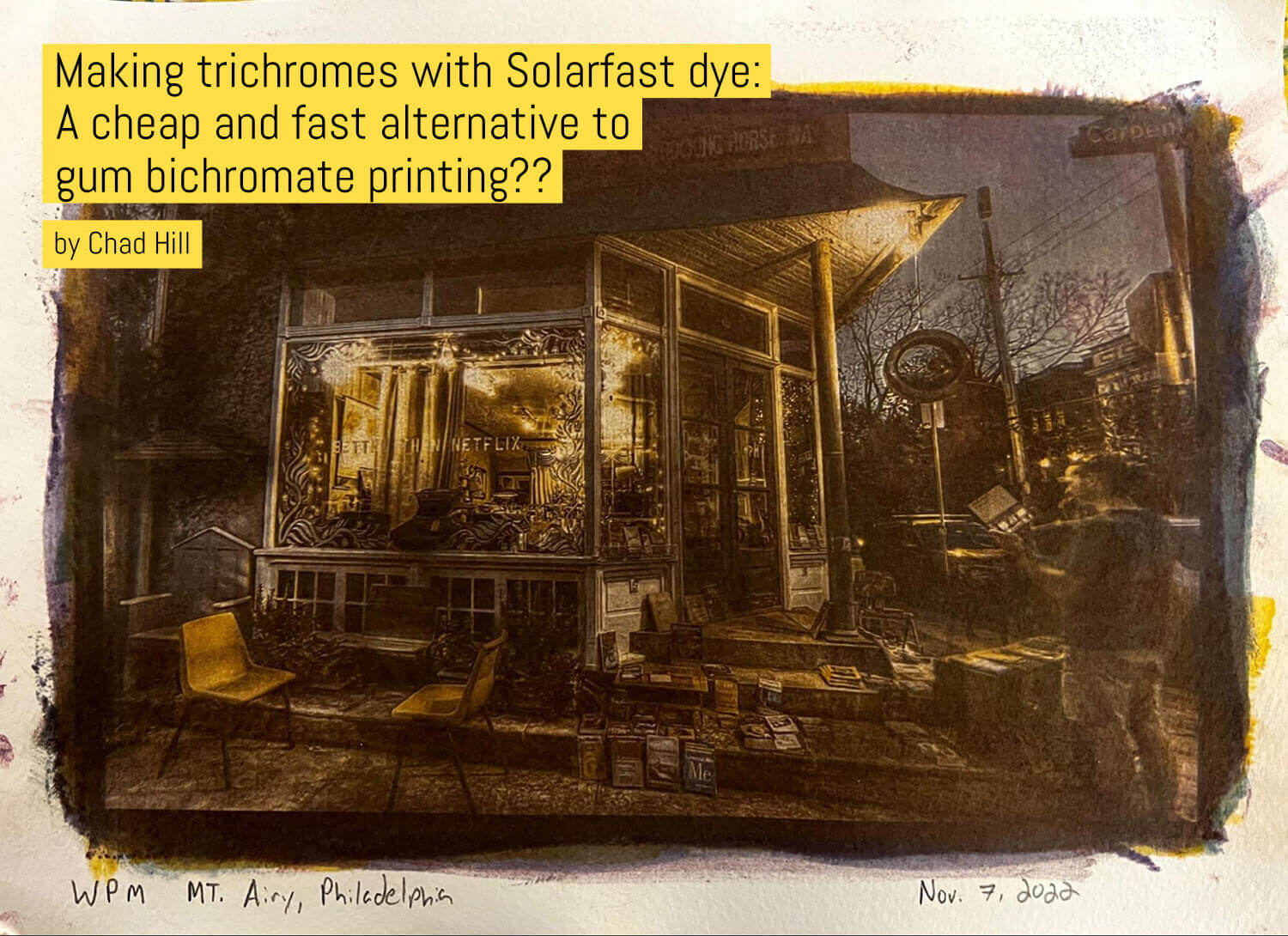 Making trichromes with Solarfast dye: A cheap and fast alternative to gum bichromate printing??