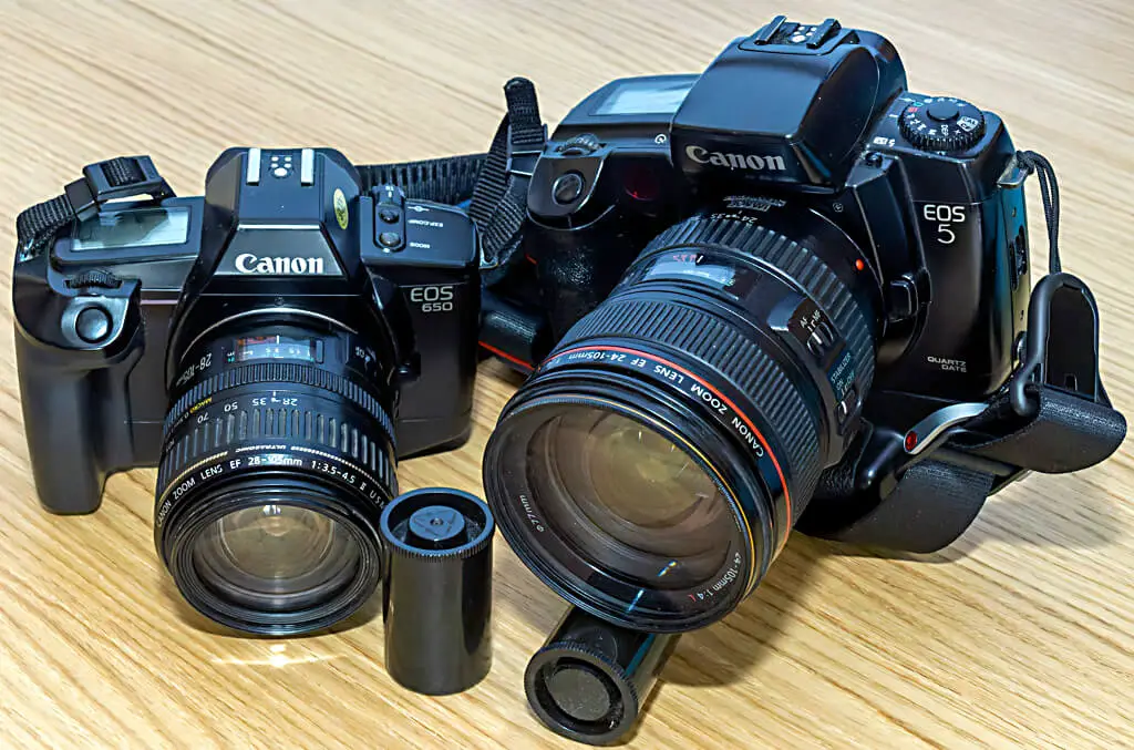My Canon EOS 650 (plus an EOS 5 for comparison)