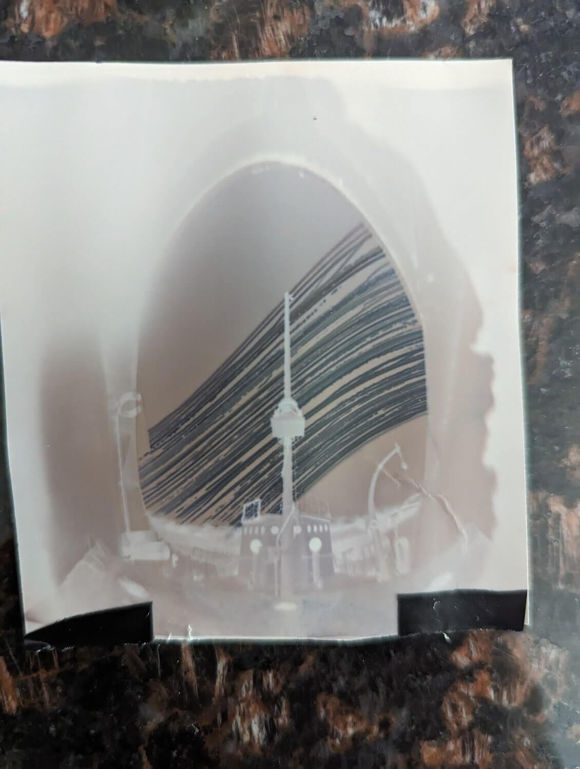 The solargraph paper directly out of the container.
