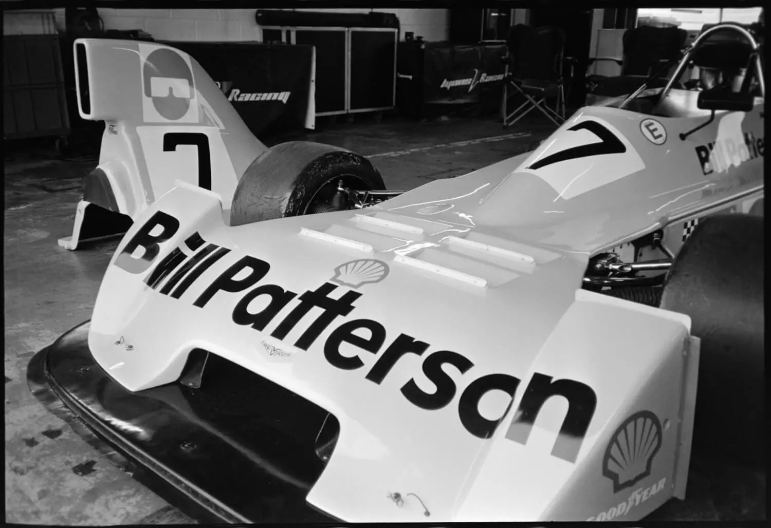 5 Frames… In the pits at Brands Hatch motor racing circuit on FP4 PLUS (35mm format / EI 125 / Nikon L35AF) – by Nik Stanbridge